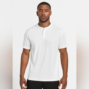 Hawalili 3 Button Stretch Henley Short Sleeve Shirt White 2XL